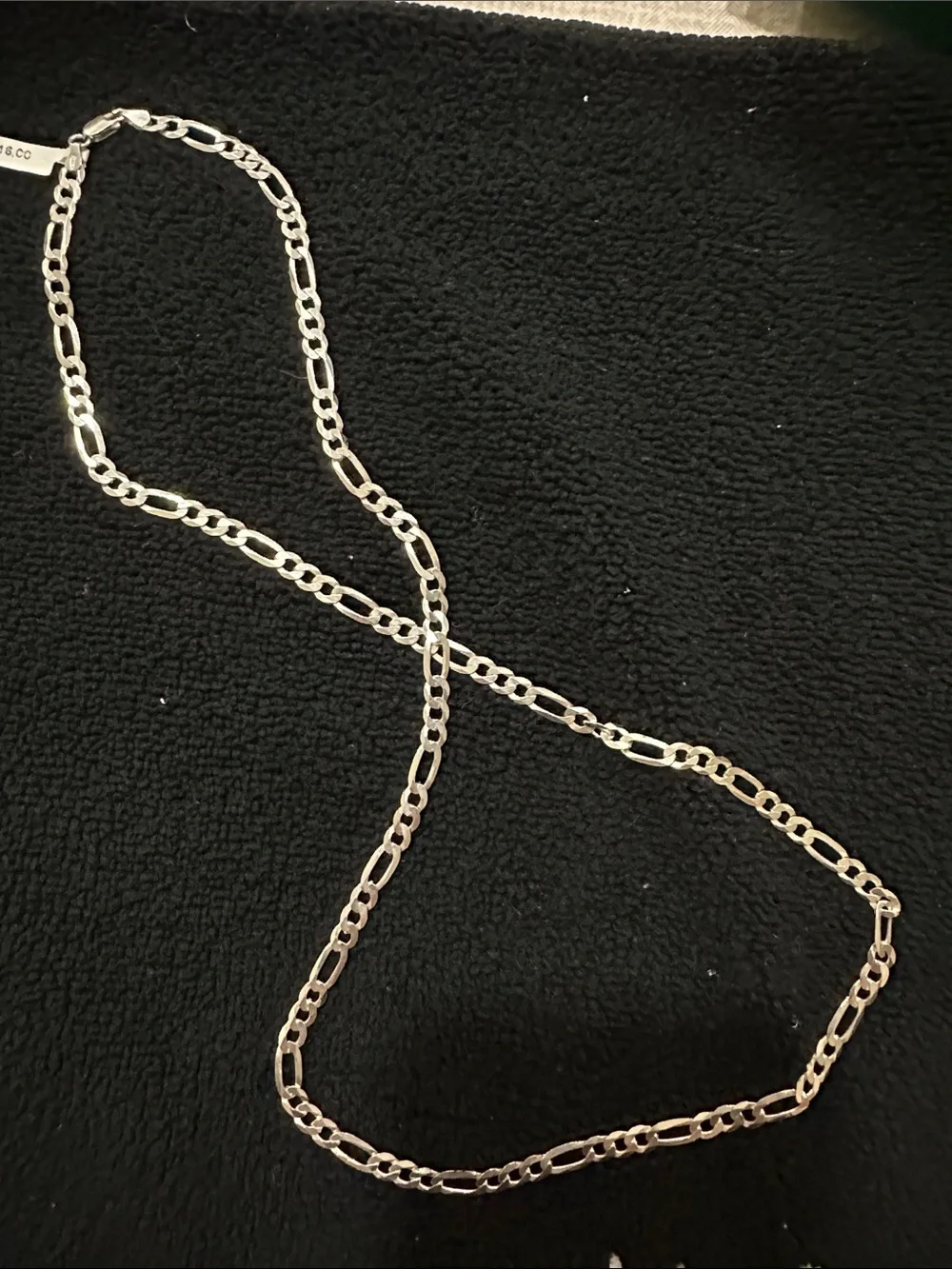 Sterling Figaro Chain Necklace - Silver Tone
